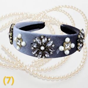 Luxury Velvet Topaz Glass Pearls Rhinestone Floral Princess Country Boho NWT